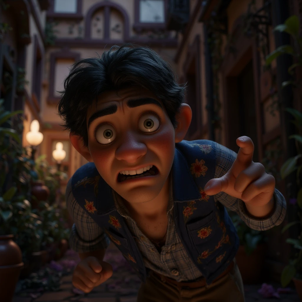 Scared young man