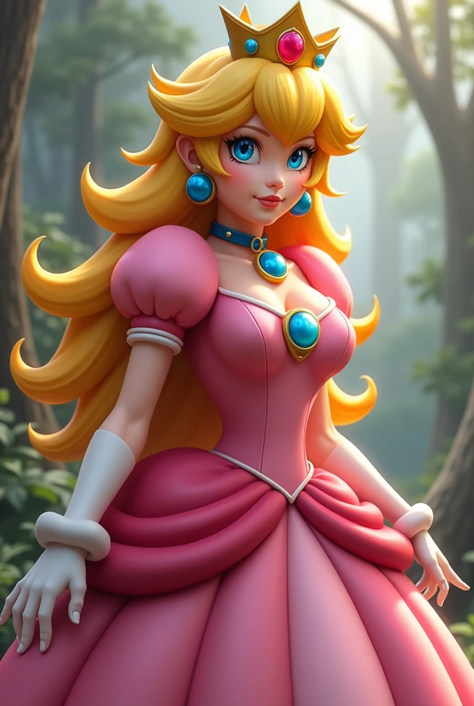 Princess Peach with big breasts and big ass, desnuda