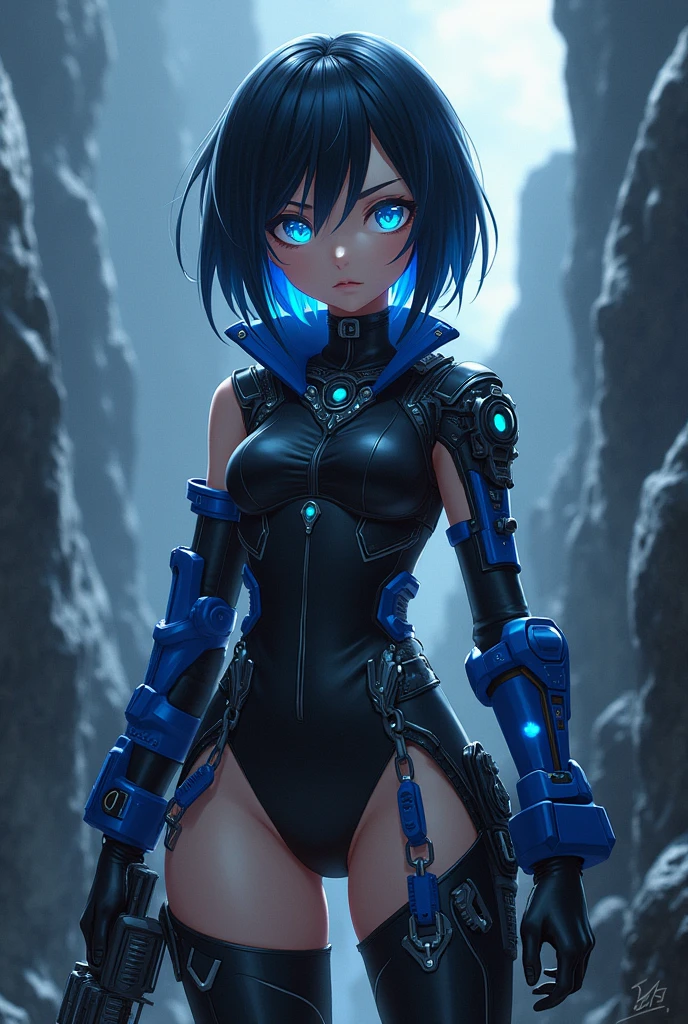 A girl with a shinny skin.
