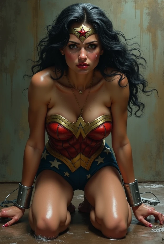 (masterpiece:1.3), (8K, Realistic, RAW Photos, Highest quality: 1.4), ((One Woman)), ((GAL GADOT, WONDER WOMAN)), Beautiful Face, (Realistic Face), Beautiful hairstyle, Realistic eyes, Beautiful details, (Realistic Skin), Beautiful Skin, Absurd, charm, Ultra-high resolution, Ultra-realistic, Very detailed, Golden Ratio, (Best Shadow), Cinematic, (Complex:1.4), (Accurate hand and finger depiction), ((Ahegao)), Sweat, Flushed, Voluptuous body, NSFW ((She is sitting in the ruins with her legs wide open, seducing me.)), ((Not wearing underwear, Opening her vagina with her fingers and showing it off)), ((real vagina)), BREAK ((Greek temple ruins)), (steam:1.2), cowboy shot