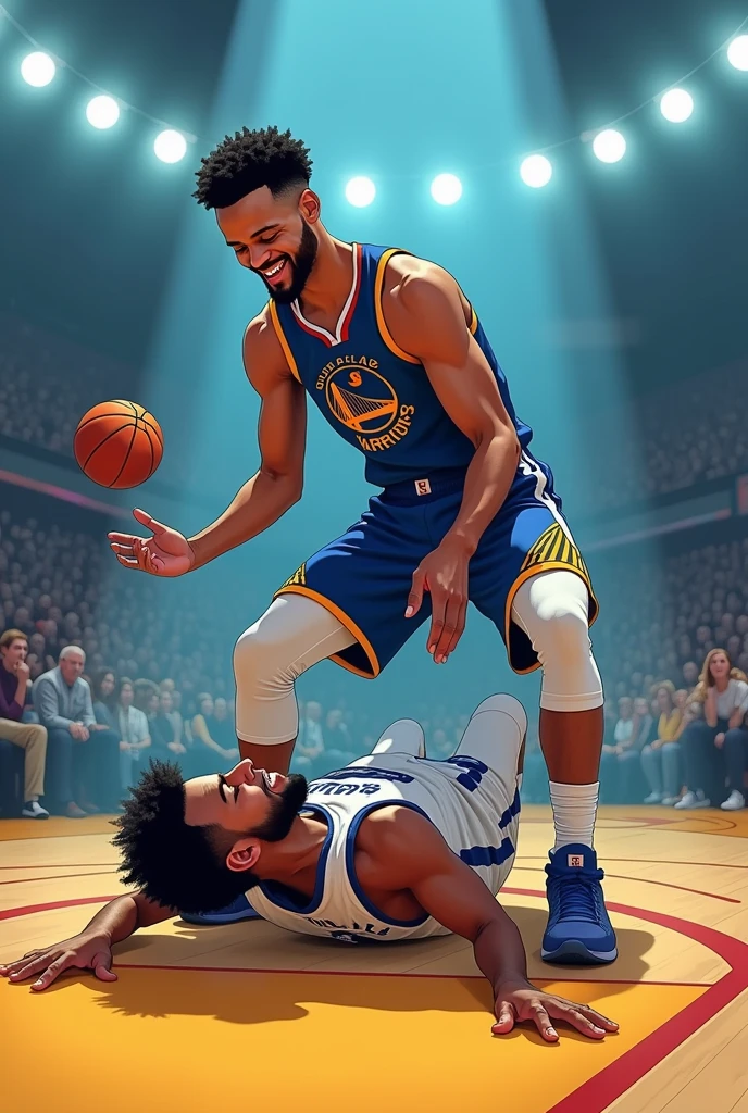 Kratos in the Spurs uniform playing against Steven Curry