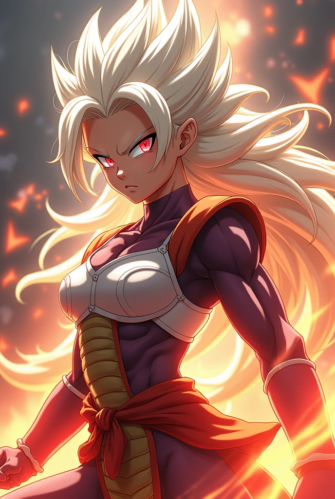 Sexy Black Woman Breasts Body Athletic Super Saiyan Hair White Rays On Body Vouta NSFW