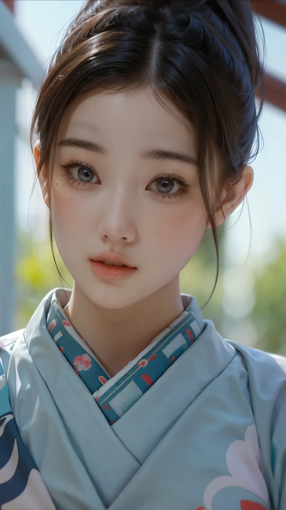 (masterpiece), ( top ), (  High Quality Details), (illustration), ( Watch 1 female ), Staring at the viewer , (Interview),  Beautiful, Detailed Eyes  ,  delicate and beautiful face  , Floating  , (High saturation), (shining),  blue sky, Bright and beautiful face,  skin is young and radiant  , Fair and shining, top 외모 , Very beautiful,  Her big eyes shine with a clear sky blue light while staring at the viewer ,  A beautiful and amazingly beautiful girl staring at her viewer ,