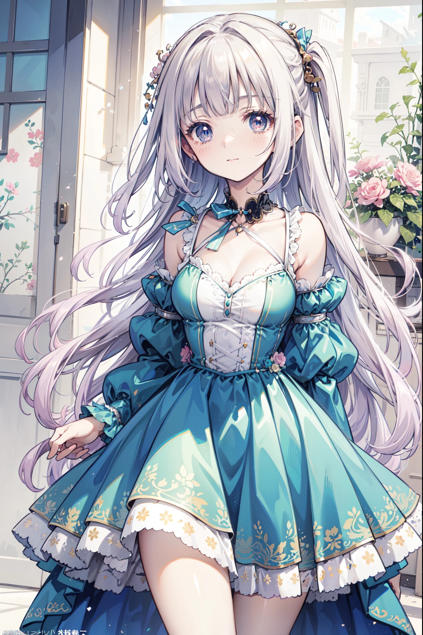 Best Quality , Ultra High Resolution ,((( super beautiful Victorian Rococo dress, lovely anime art style ))), (Single lady :1.2: beautiful lower chest :1.2), ( expressive hair :1.1: thick and long hair :1.1), bangs, ( cowboy shooting:1.1), ( super delicate face :1.3:masterpiece:1.3: extremely detailed:1.3: Extremely beautiful :1.2:Unity 16K Wallpaper :1.1), ( lovely anime art style :1.1),charm, Vivid expression