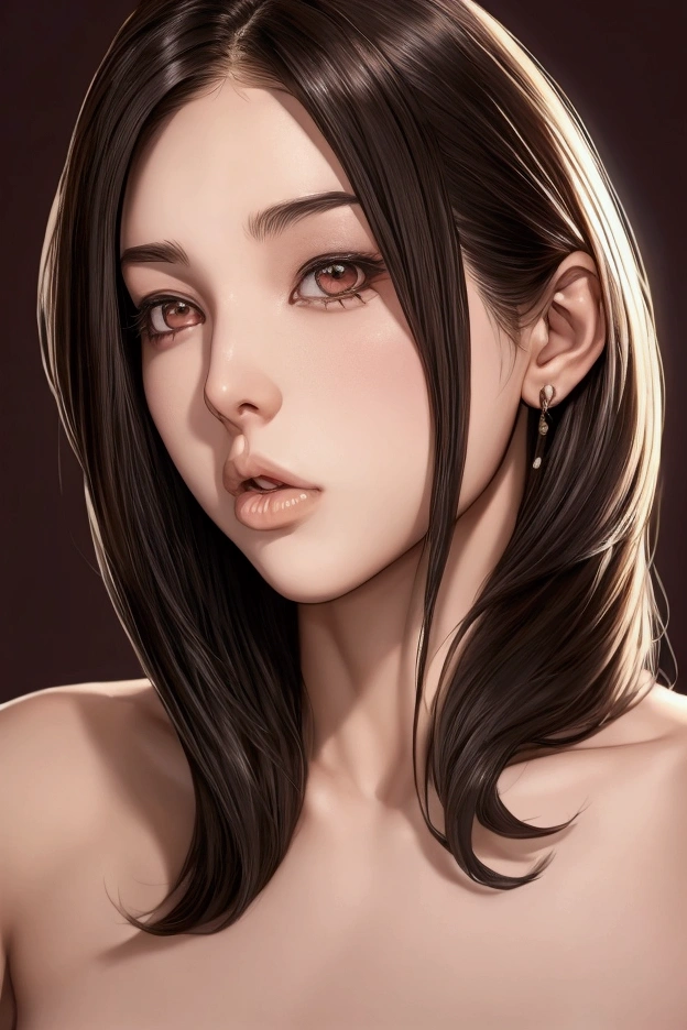Amazing portrait of a close up shot of a seductive and alluring woman with a beautiful face who is stealthily concealed in a confined closet with the viewer evoking a sense of danger and secrecy illuminated by a tantalizing sliver of light seeping through a narrow gap.