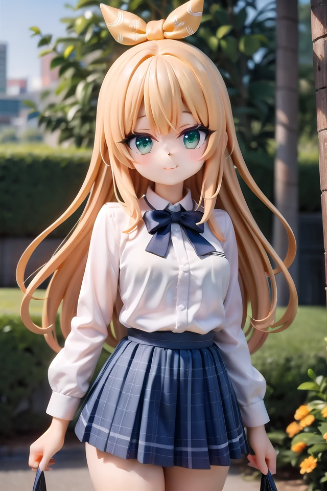 insanely detailed, absurdres, ultra-highres, ultra-detailed, best quality,
1girl, solo, nice hands, perfect hands
BREAK
jirai kei,plaid skirt, shirt, long sleeves, bow, blue skirt, white shoulder frilly shirt, outdoors, blue bow, long hair, (cleavage:-1.5)
BREAK
happy smile, laugh, closed mouth
BREAK
standing, cowboy shot, looking at viewer
BREAK
slender, kawaii, perfect symmetrical face, ultra cute girl, ultra cute face, ultra detailed eyes, ultra detailed hair, ultra cute, ultra beautiful
BREAK
in forest, depth of field, ultra detailed background
BREAK
medium large breasts
BREAK
orange hair, green eyes, topknot,