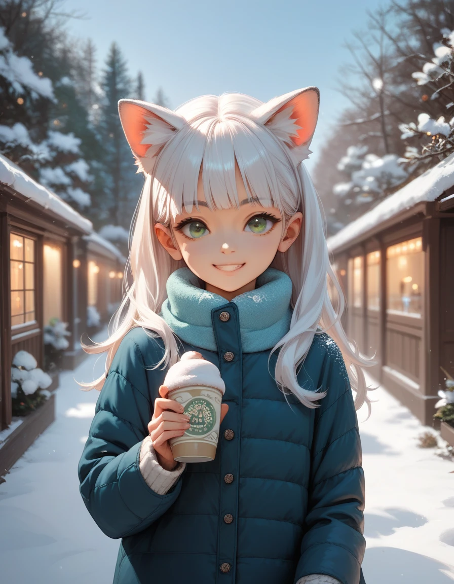 score_9,score_8_up,score_7_up,score_6_up,source_anime,
BREAK
A young fox girl,skinny and frail,(petite,cute:0.5),
green eyes,looking at viewer,
long hair,white hair,
smile,
winter clothes,
outdoors,winter,