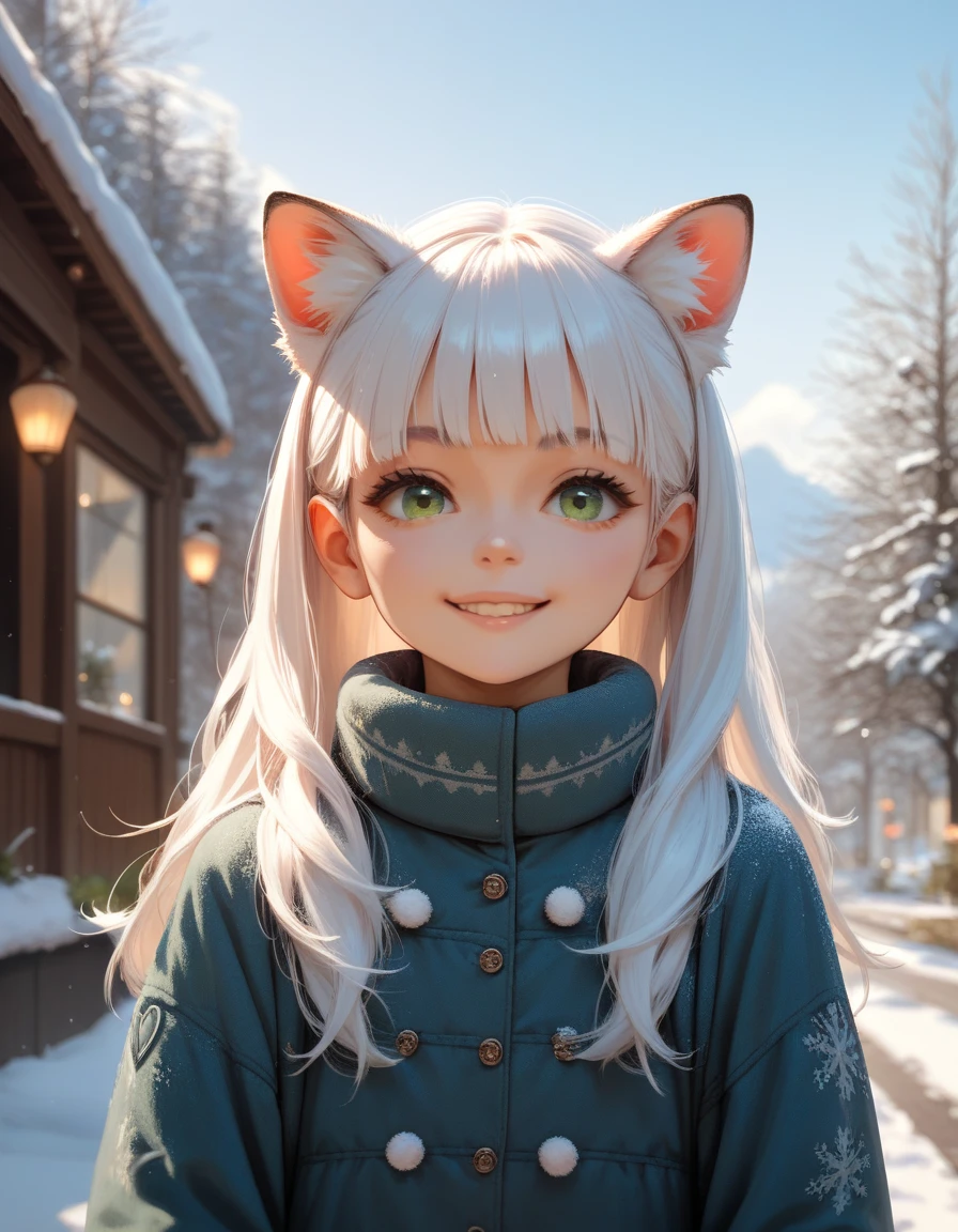 score_9,score_8_up,score_7_up,score_6_up,source_anime,
BREAK
A young fox girl,skinny and frail,(petite,cute:0.5),
green eyes,looking at viewer,
long hair,white hair,
smile,
winter clothes,
outdoors,winter,