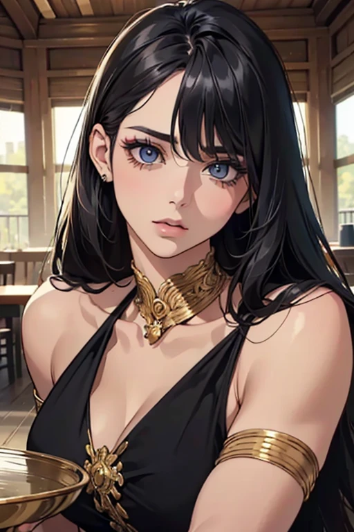 Realistic、A delicate and detailed masterpiece、Highest quality、Highest quality、(Tarot card style:1.3)、Purple Rose Background、One Woman、Upper body photo、(Gold Jewelry, Lots of rings, Large necklaces and bracelets:1.3)、(Completely ?????、nude:1.3)、(Black Hair、Hime cut, Long Hair:1.2)、Natural Makeup、Eyelash extensions、Draw eyelashes sharply、Thin eyebrows、Deep orange blush、Grin, Showing teeth、Slightly red cheeks、16 year old female