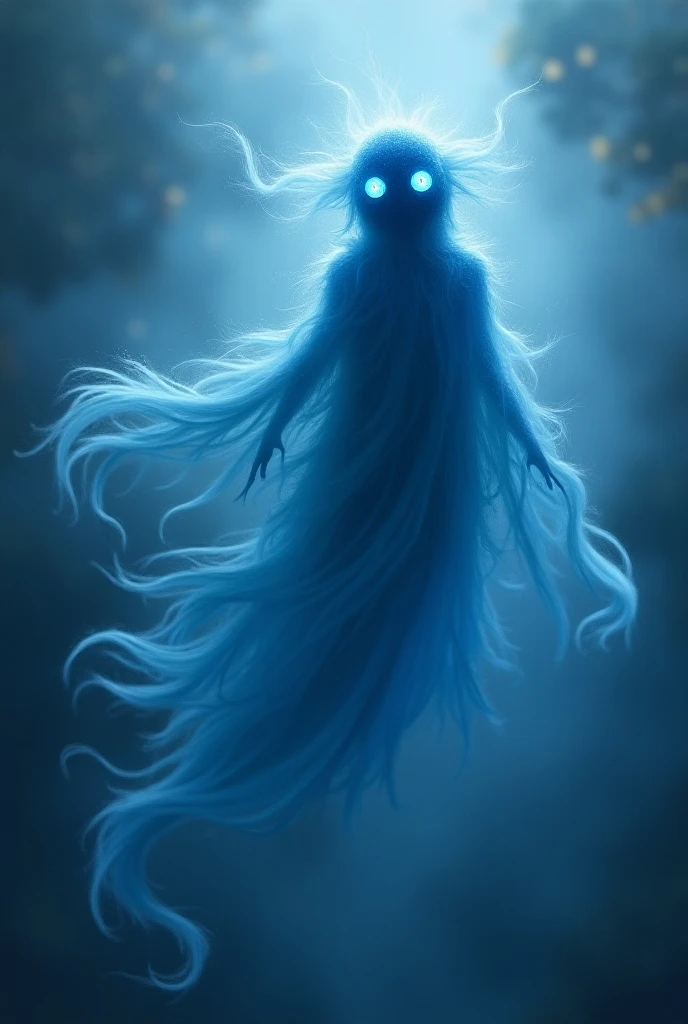 **Prompt:** Create an ultra-realistic 8K resolution image of Ittan-Momen, a mythical creature from Japanese folklore, depicted in a haunting, ethereal form. The Ittan-Momen appears as a long, flowing strip of cloth that floats eerily in the night sky. The cloth has a ghostly white hue, with tattered edges that trail behind like wisps of smoke. Its form is serpentine, coiling and twisting as it moves through the air, creating a sense of otherworldly motion.

The face of the Ittan-Momen is barely visible, shrouded in darkness, with hollow eyes that emit a faint, ominous glow. The creature's expression is menacing, as if it is searching for its next victim. The background is a desolate, moonlit landscape with a full moon hanging low in the sky, casting an eerie light over a lonely road that stretches into the distance. The scene is filled with a sense of dread and unease, capturing the malevolent nature of this supernatural being as it silently stalks its prey in the dead of night.