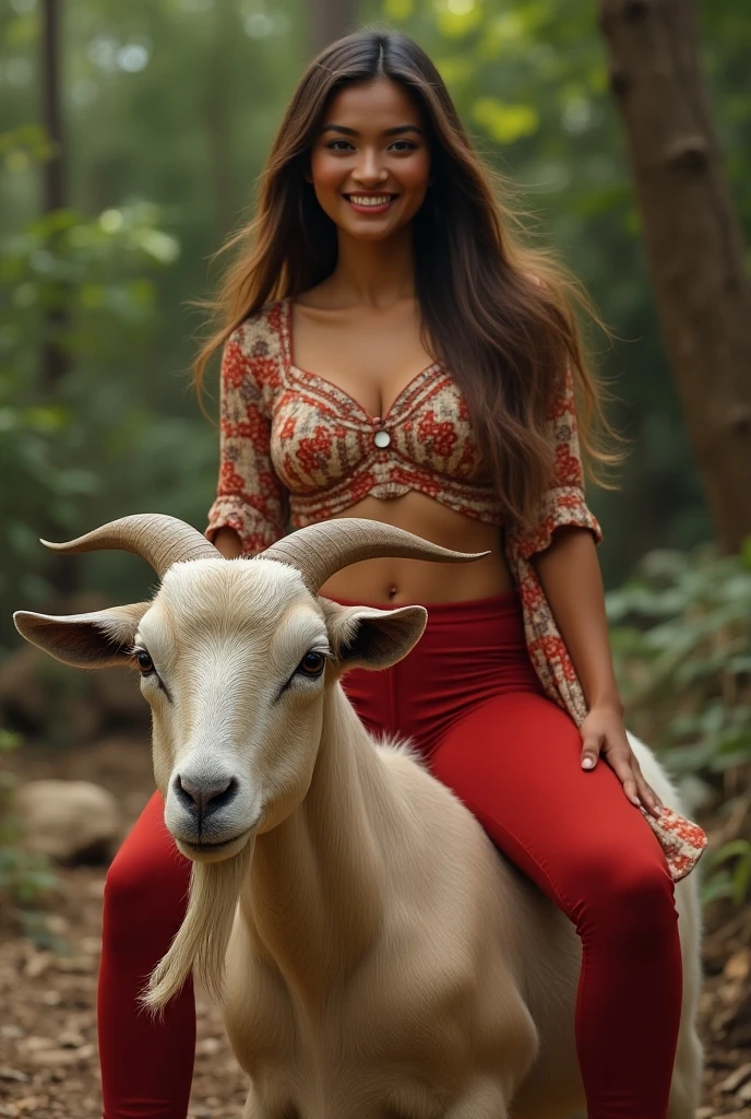 Indian Goddes with Goat 
