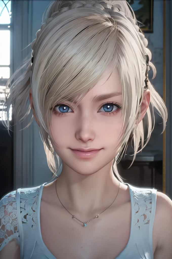 FFLUNAFREYA, 1girl, solo, upper body, facing viewer, looking at viewer, smile.