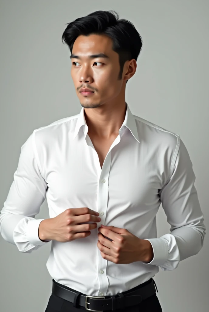 Asian people,30 years old,fit,long sleeve shirt,white,Tie, The body looks great.,
handsome,cool,soft light, Masterpiece, best quality, 8K, dslr, Film texture,Fujifilm XT3 photorealism by midjourney and greg rutkowski