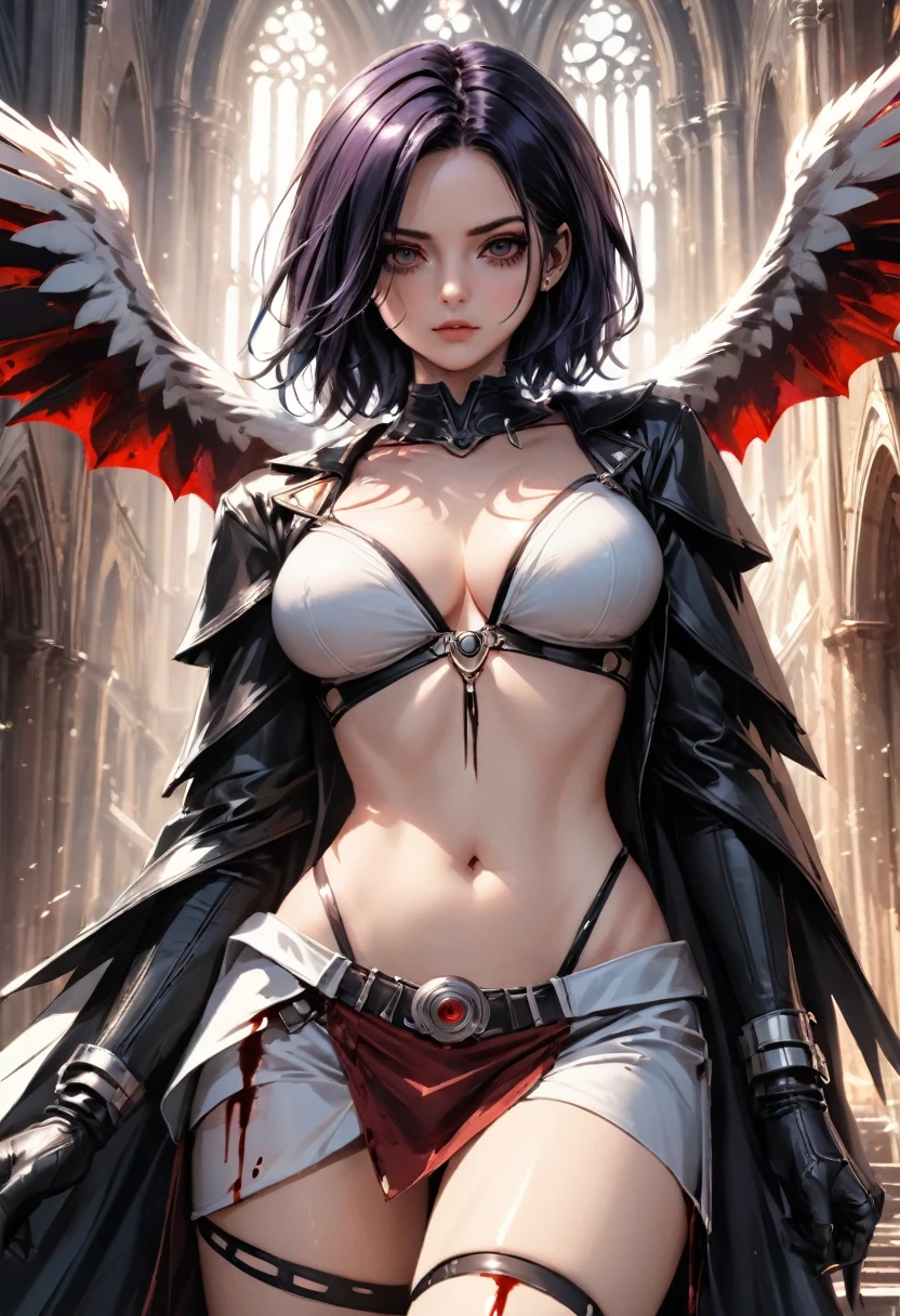 (masterpiece, top quality, best quality, official art, beautiful and aesthetic:1.2), (the most beautiful and sexy demon goddess, oni horns, black angel wings, glowing black halo, sexy seductive slutty pose), extreme detailed,(fractal art, cosmi, aesthetic, psychedelic, atmospheric, dreamlike:1.3),colorful,highest detailed, very long blue hair, vibrant moonlight eyes, accentuated super huge enormously gigantic tits, cleavage showing, leather corset micro thong lace panties and thigh high boots with lots of straps buckles and zippers, tattoo sleeves and piercings, cherry blossoms blowing in the wind, enchanted cosmic aesthetic atmospheric dreamlike post apocalyptic background 