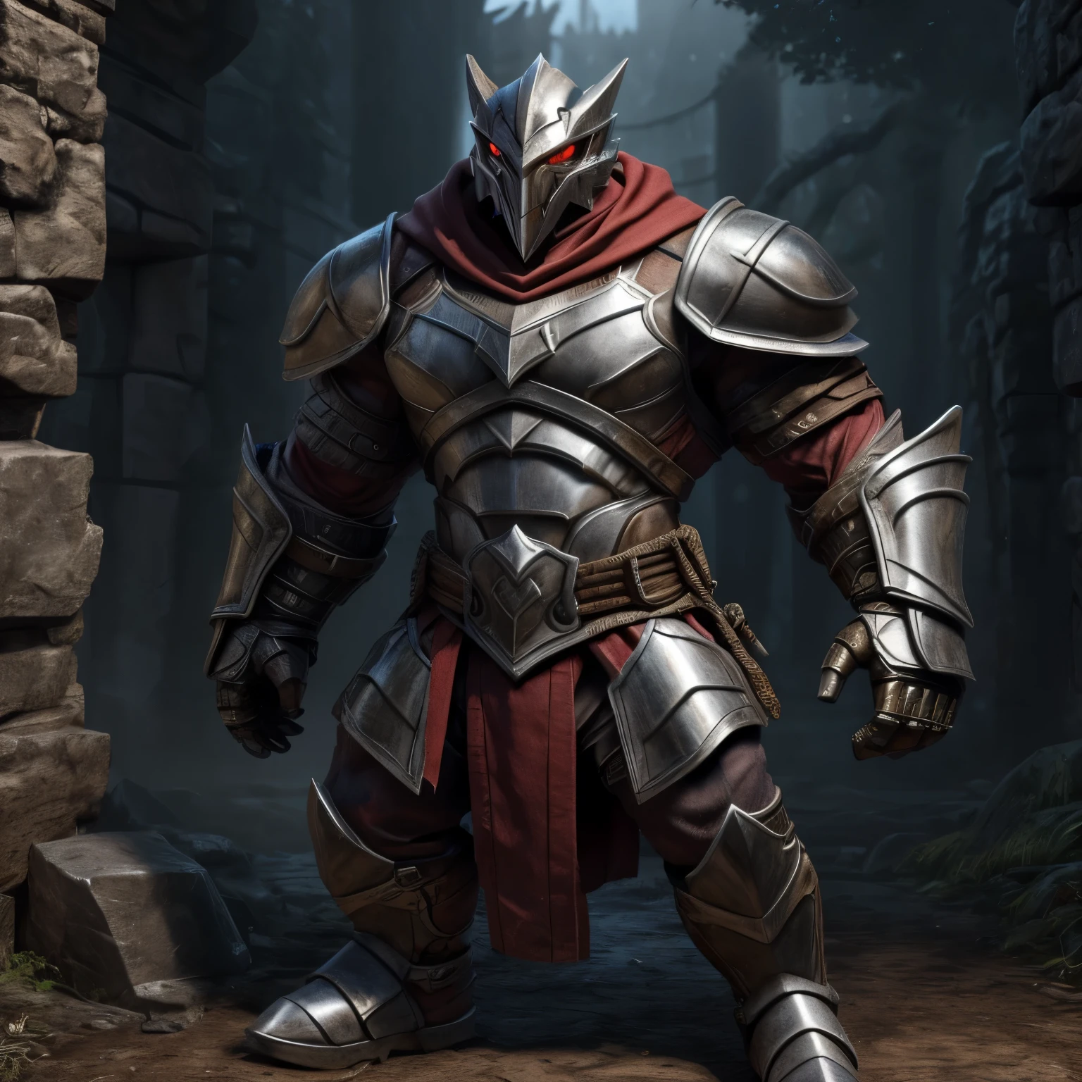 A large attractive muscular male Anthro Platinum dragon Massive guy, extremely muscular, looks protective and possessive,, seductive, wearing spiky armor, large muscles, big bulge, in knight armor, White scales, Guard, Skyrim guard armor, Skyrim Guard, Whiterun,
