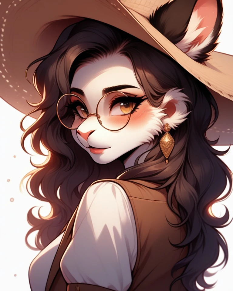 Furry, A woman, Glasses