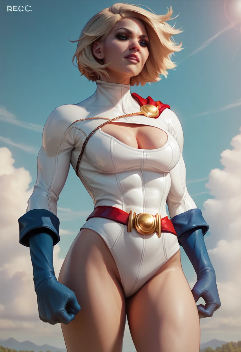 Power girl llena de semen