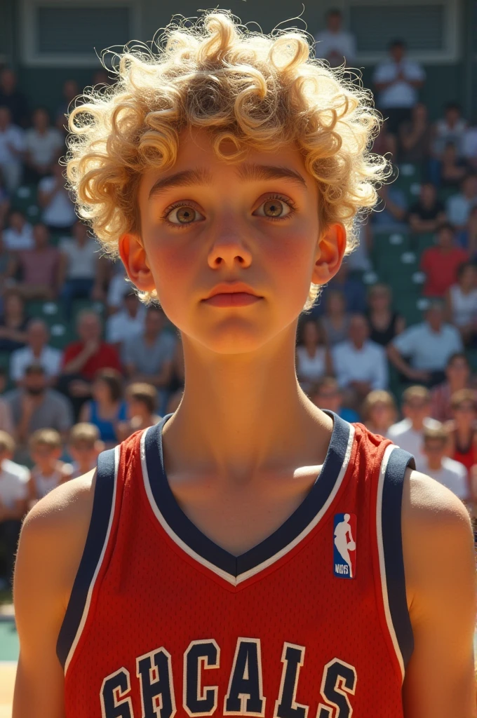 Man playing football, blonde hair, curly hair, bangs, Surrealism, Futurism, backlighting, sparkle, letterboxed, sideways, Ultra-Wide Angle, UHD, masterpiece