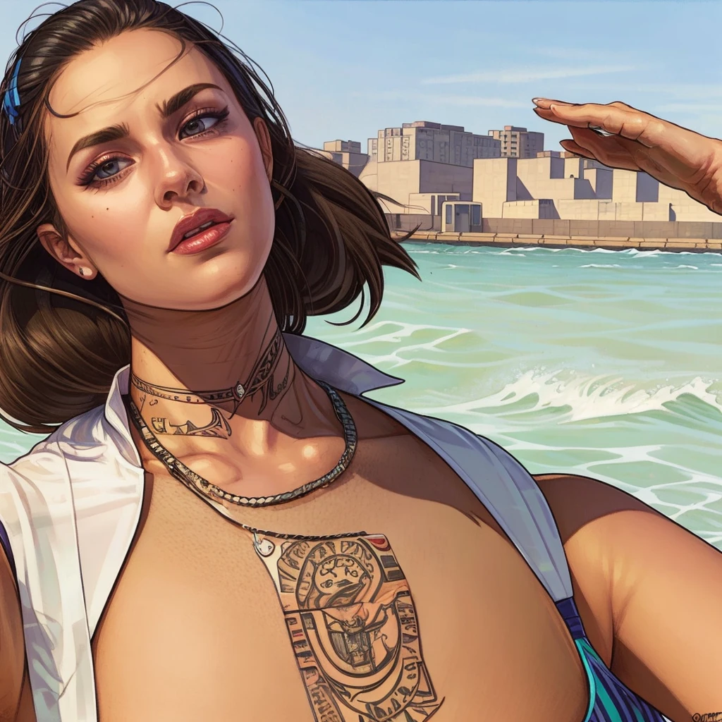 masterpiece, best quality, Bubbles, blue dress, blonde pigtails, pretty face, insanely detailed eyes, intense look, fighting pose, destroyed city, distant fires, rising smoke, 