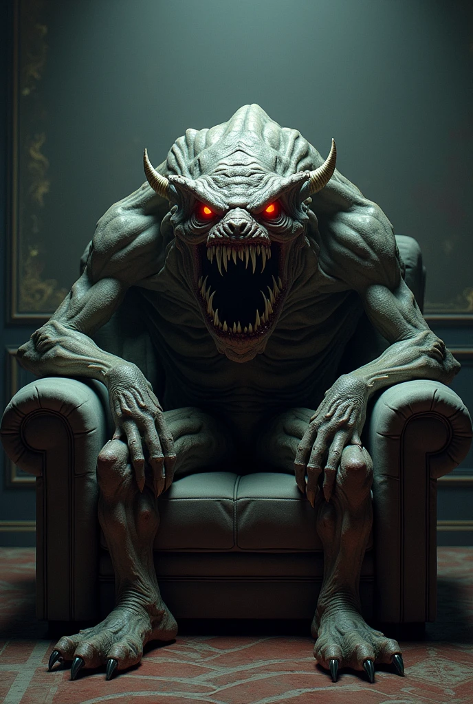 A creature contaminated by nuclear weapons,In a zen room,A set of interior design drawings is being designed