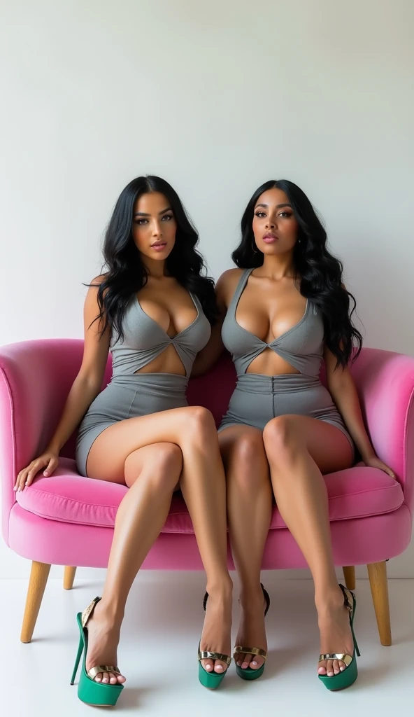 two latin 22 year young women posing for a picture, latinas goddess, beautys, latinas, beautiful goddess, latinas super models, ((brown eyes)), beautifuls, gorgeous women, sweet shy latinas, gorgeous beautiful women, ((ultra dark black volume wave hairs)) latinas aesthetic, extremely detailed goddess shot, two girls, one of them have blonde hair and blue ayes and the other one have brunette hair and brown eyes,jaw-dropping beautys, big deep cleavage, ,full height, ((g-size breasts)) full body shot, Kim k bodys, , long hairs, (huge breasts), (POSE WITH HANDS), fit bodys, perfect tight bodys , ((wearing a tight short white dresses and black stockings )), ((perfect detail hands)) ((4K realistic hands)) ((4K perfect big eyes)) ((juicy lips)) ((they looking at camera)) (in beautiful bar) ((smile faces)), (beautiful faces) standing , heels,elegant legs, attractive and beautiful, masterpiece, masterpiece, masterpiece, anatomically correct, textured skin, super detail, high details, high quality, award winning, best quality, highres, 1080P, HD, 4K, 8k, 16k, two girls
