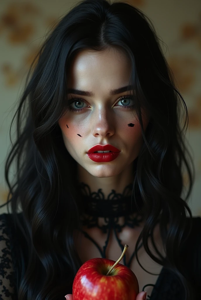 (best quality, hyperdetailed photography:1.2), beautiful lady, freckles, gothic dark makeup, soft light, massive perfect breast,head and breast portrait, cover, (detailed beautiful face, detail skin texture, ultra-detailed body:1.1) sexy vampire girl,