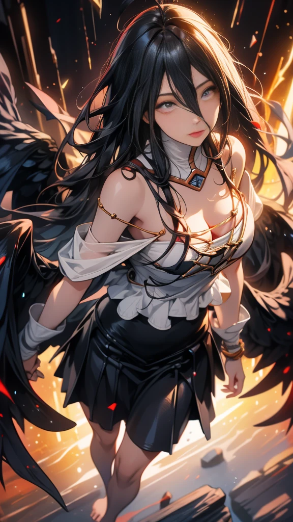 ((highest quality)),(ultra high resolution),(Super detailed),(detailed description),((best CG)),(best work of art),super precision art, great drawing art,(Art with precise details:1.5), (1 woman:1.5), beautiful and well-shaped face:1.5,(Beautiful skin with precise and detailed depiction:1.6),(Halter neck crop top, knee length gym shorts ),gorgeous, masterpiece, best quality, high-resolution, finely detailed, extremely detailed and beautiful, distinct-image, 1 girl, solo, sharp facial features, oval shaped face. cherry pink lips. velvet-colored eyes, C-cup breasts, tall height(175cm), slim yet chiseled body type, short shoulder length dark violet-black hair, small narrow waist, long and slender legs, curvy wide hips.