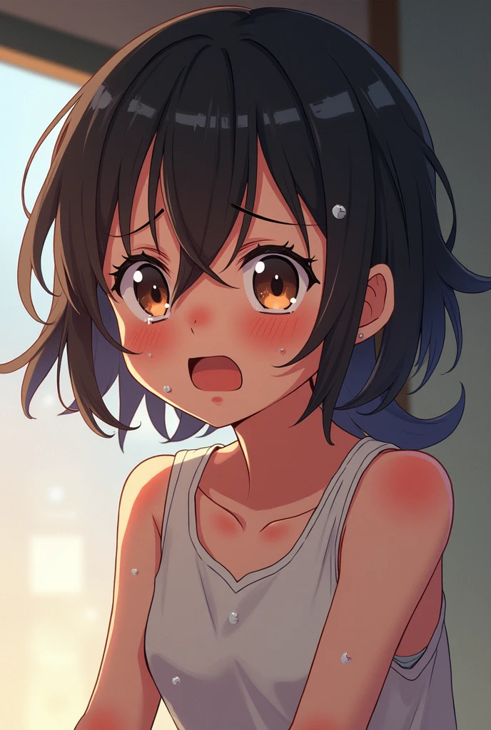 Anime girl sweating - SeaArt AI