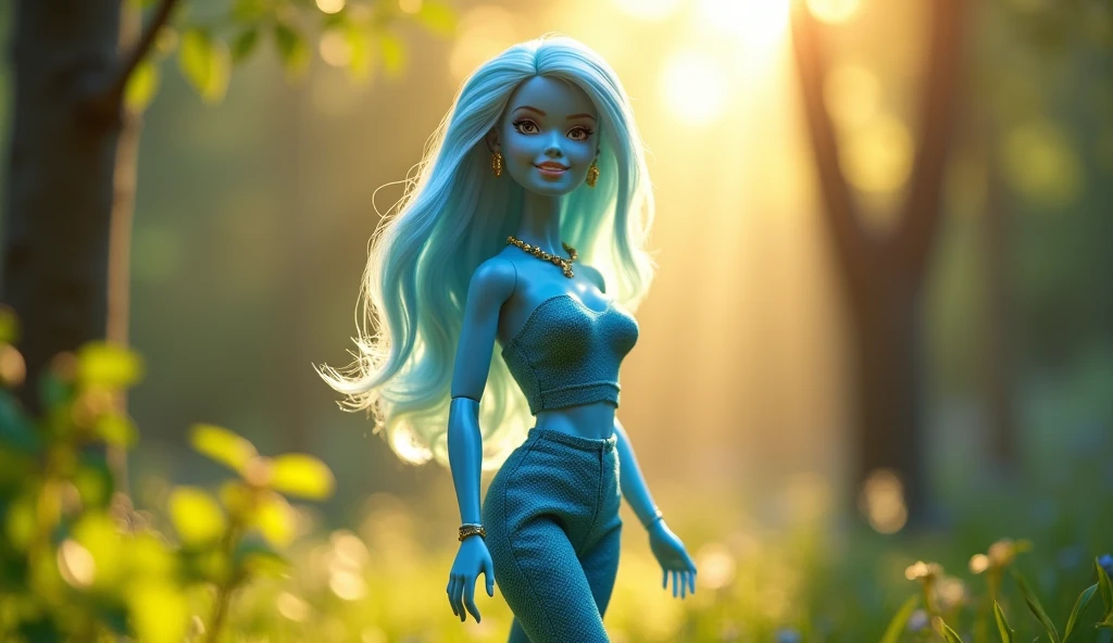 The one with long straight hair transformed into a Lapis Lazuli statue.