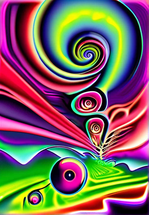 Psychedelic-style nano-infused mutants, Mutants with nanobots integrating into their bodies, Granting Extraordinary Abilities, a dark nebula in the background, . swirly vibrant colors, swirl patterns, abstract shapes, surreal, mind blowing