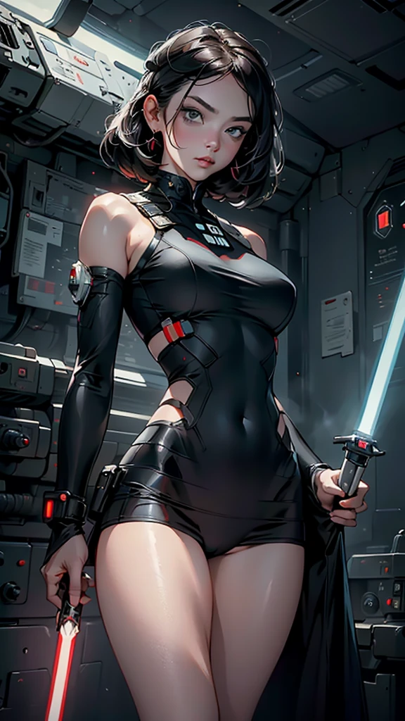 、StarWars、Super long hair、Darth Vader Cosplay Woman、Space Super Armor、Jump Action