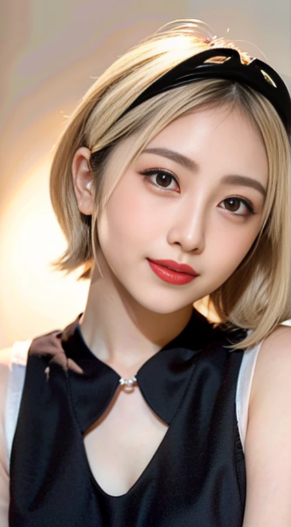 ((big breasts))、Upper body photo、Take close-up photos of your face、Fair skin、Great light、Beautiful lighting、((Platinum Blonde Hair:1.2))、((short hair:1.4))、((Straight hair))、Blunt bangs、Detailed embroidery、Black dress、Off-the-shoulder jacket、Gorgeous Accessories、Knee-high socks、Full moon night、Outdoor Background、smile、Cute Smile