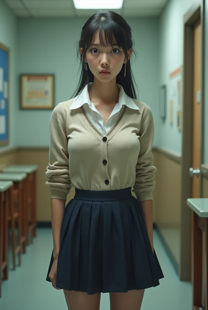 Woman tied up with rope、Hands tied behind back、bondage、beauty、25talent、Browsing Caution、Well-balancedプロポーションの体格、Balanced Eyes、Well-balanced足;、Small Bust、Small Ass、Wearing a short-sleeved shirt、Wearing a long skirt、Audienceを見る、Put your hands behind your back、Put your wrists together、Arms wrapped around the back、shibari over clothes、 Well-balanced, Wrists tied、Bound breasts、Standing in a beautiful room、Audience'View from directly behind、as in real life、highest quality、