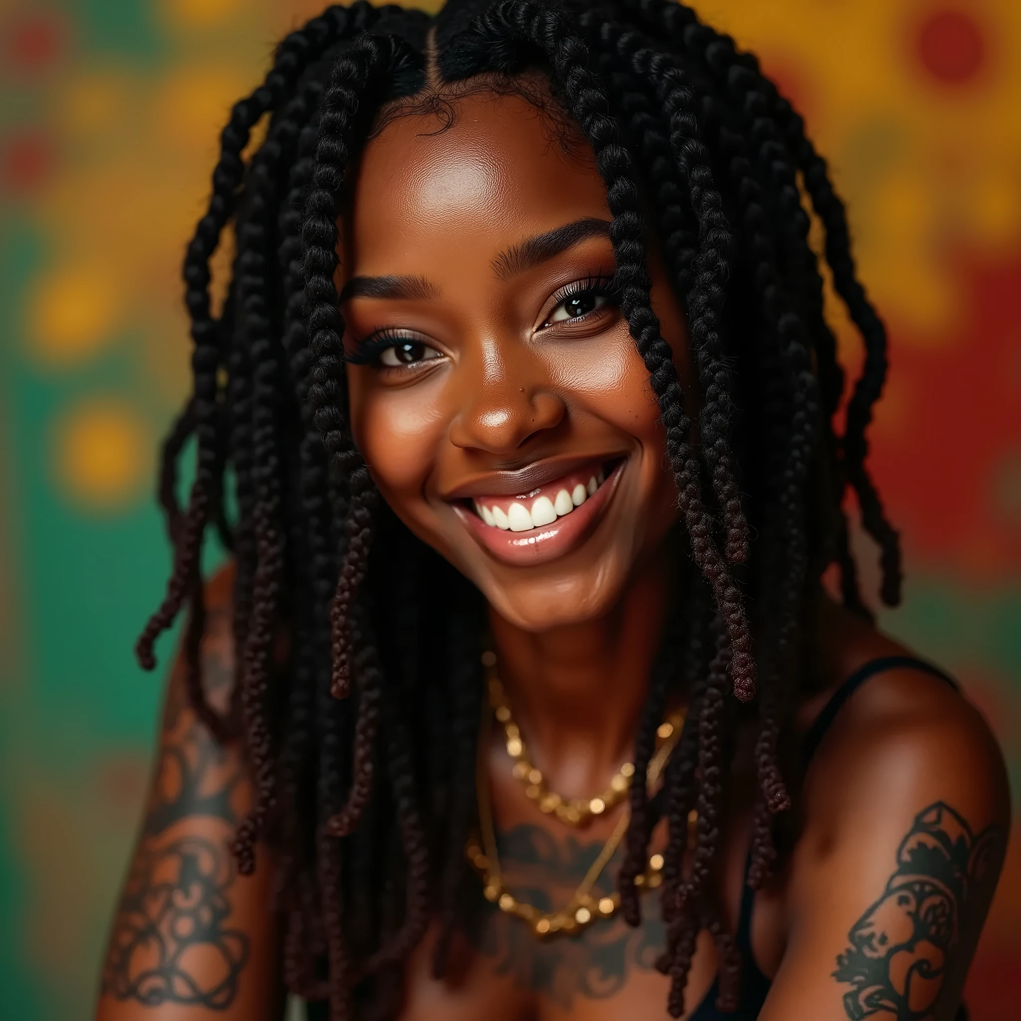 arafed woman with dreads and a black shirt posing for a picture, ☁🌪🌙👩🏾, taken in the early 2020s, b&w photo, black and white picture, a black and white photo, profile image, dreads, dreadlock black hair, in black and white, desaturated!!, photo of a black woman