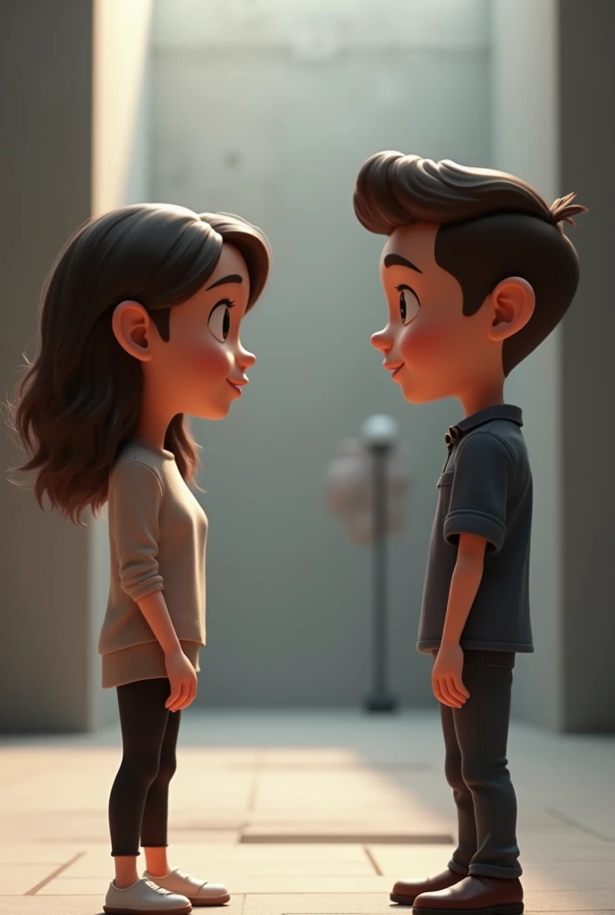   In 3d animation style image "Phone pe) Bhai, ek serious baat karni thi"