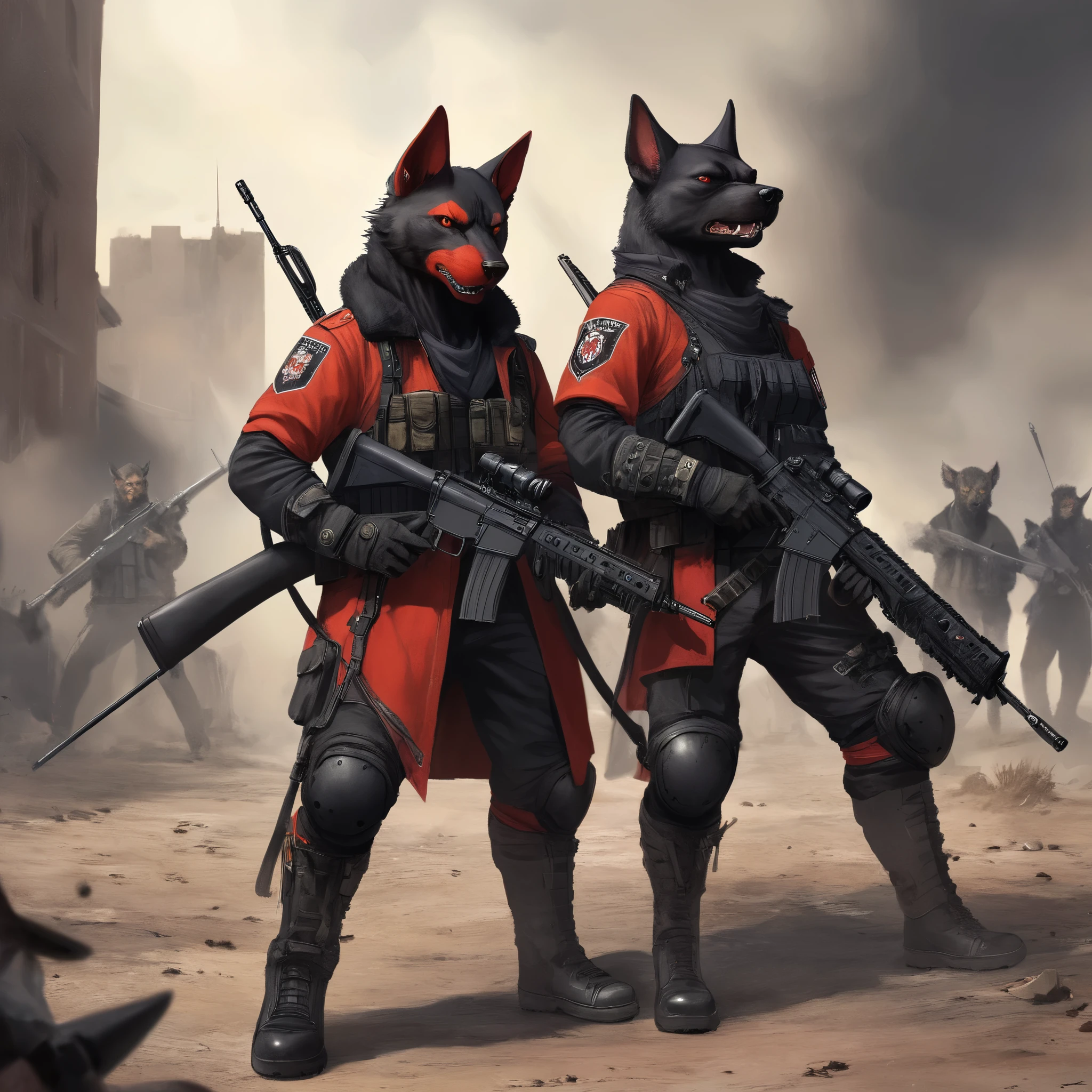 devil dogs wear battle clothes with weapons 