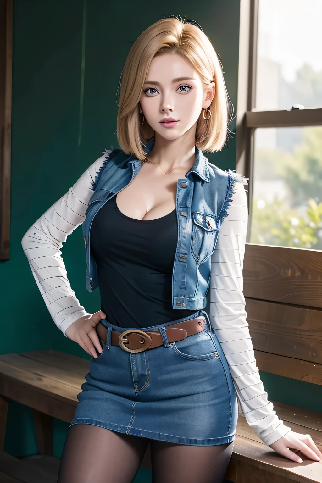 ((top quality、masterpiece、realistic:1.4、In 8K))、beautiful woman１person、２5 years old、Beautiful hair、detailed and beautiful face、Detailed eyes and faces 、(huge breasts:1.3)、(modern workplace with computers:1.2)、(tight clothes:1.2)、(Stand and look out the window:1.2)、smile、beautiful lighting、textured skin、super detail、high detail、high quality、highest resolution、（Looking at the viewer）、Detailed mouth、Open your mouth、forehead、Full Body Sbian、tight skirt、women working at work、window、adult clothes、woman who can work、high heel
