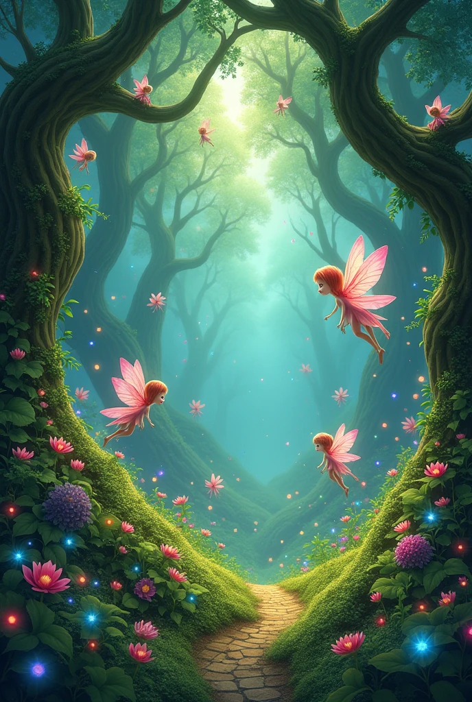 Generate A magical background for Disney magical cartoon with some magical lights.