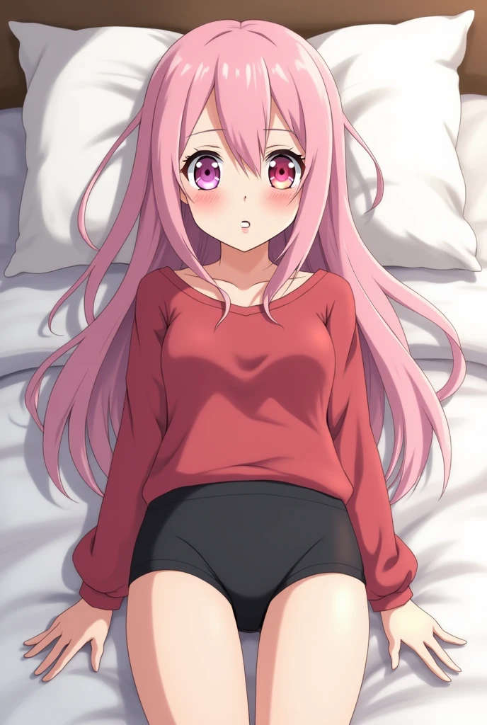 masterpiece, <lora:yamamoto_souichirou-48:1>
yamamoto_souichirou, 1girl, solo, blush, smile, looking at viewer, absurdly long hair, messy hair, kneeling, white shirt, bottomless, from above, red hair, shiny hair, hair over one eye, brown eyes, necklace, bed, from above, bed sheet,