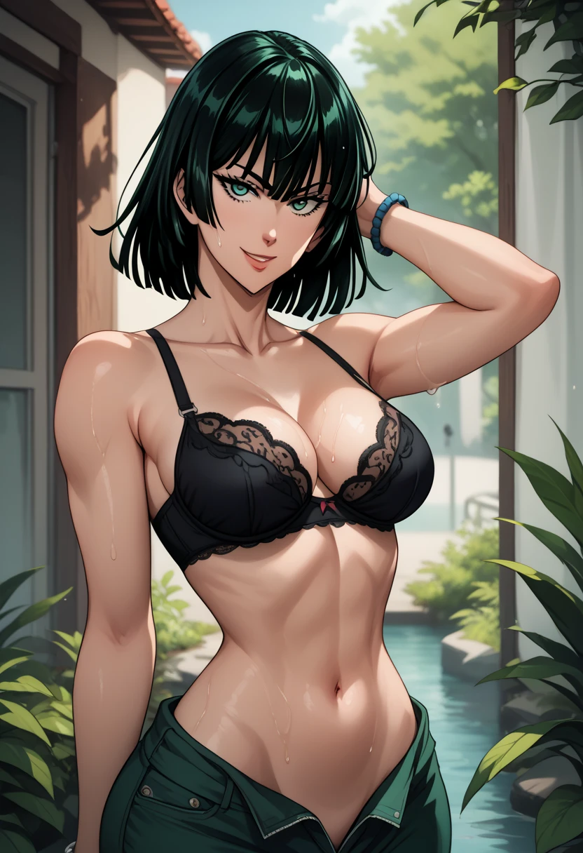 Best Quality,8k,high resolution,Masterpiece:1.2), (ultra detailed), (NSFW is not safe for artwork), (semi - naked) (Fubuki) (One Punch Man Setup), (pose sexual), (realist,photorealist,fotorrealista:1.37), (High DefinitionR,High Definition), (portrait), (vivid colors), (largo legs), (Hermosos detailed eyes), (bright green eyes deep black gradient eyes), (beautiful detailed lips), (extremely detailed eyes and face), bright Eyes, bright green eyes with black, (Hair, short), Dynamic angle and posture., soaked in sweat, perspiration, undressing (largo eyelashes), (cabello short between eyes color verde oscuro), (sharp focus), (Physically based representation), (big breasts) (legs open), (intense), (expression of intense desire), (motion blur), (elegant), (slim figure), (anime inspired), (bright lights), (sexual), (contrasting colors), (mysterious atmosphere), (action packed scene), (Unique style), (surprising), (elegant), (evocative), (expressive), (Intriguing atmosphere), (giant breasts:1.2) ((Best Quality)),((Very detailed)),Masterpiece,absurdities,detailed face,beautiful face,(detailed eyes, deep eyes),(1 girl),((dynamic pose)), erotic lingerie