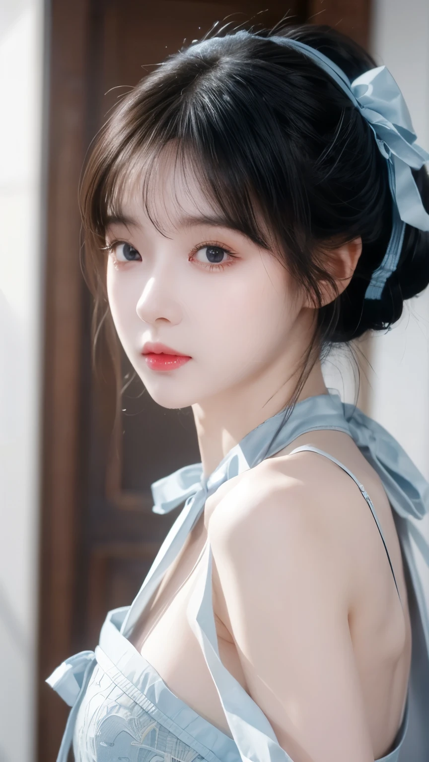 8K, Ultra-high resolution, best quality, masterpiece, 三分割法によるphoto,Surrealism, photo, 1 girl, (:1.3), pretty girl, Cute face, 細部までbeautiful eyes, 細かくdetailedに,masterpiece,A girl:1.2,Japanese female announcer,Cowboy shooting,Grin,Black short hair,Messy Bun,((vampire:1.4)),Awe, Natural skin texture、(Medieval European clothing:1.4)、(Colorful costumes:1.4)、Attractive girl、、(Perfect female body:1.4)、(のポートレートphoto:1.4)、(Realistic images:1.4),Fantasy Art,(Pretty Face:1.4),Beautiful and charming eyes、beautiful eyes、(Tight waist:1.4)、(9 beautiful girls with perfect body proportions:1.4),Red lips,(Necklace:1.4),Looking at the audience,(((Ideal body shape))),A cup small breasts :2,、image:2、Perfect anatomical structure、鮮明なdetailed、detailed,Fashion magazine cover,Thin lips,Gray background ,完璧でPretty Face ,完璧でCute face, Attention to skin details, Perfect limbs、Willow Waist,Looking at the audience,(((Ideal body shape))),A cup small breasts :2,image:2,Perfect anatomical structure,鮮明なdetailed,detailed,Surrealism,Light and Shadow,moonlight