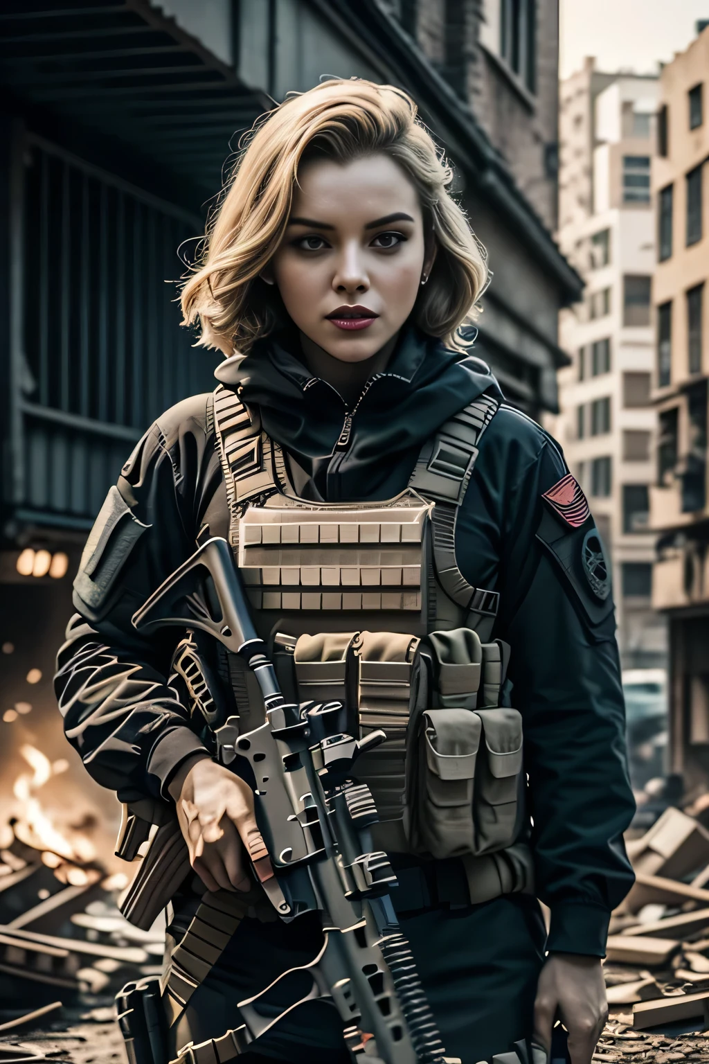 (ohwx woman) <lora:barbara_lora_sdxl_v1-000008:1> as a female soldier fighting an xenomorph, in the movie Aliens (1986), fighting an alien, ruggedly handsome hero, depth of field, zeiss lens, detailed, symmetrical, centered, fashion photoshoot, breathtaking, 8 k resolution, extremely detailed, establishing shot, artistic, hyperrealistic, octane render