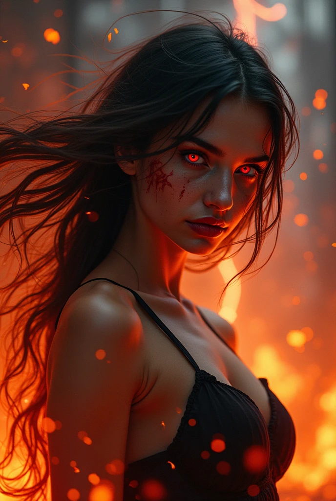 a beautiful girl in a dark room, dramatic lighting, emotional expression, dramatic pose, glowing energy, colorful aura, highly detailed, hyper realistic, cinematic, dramatic, moody, chiaroscuro lighting, dramatic shadows, vibrant colors, digital art
