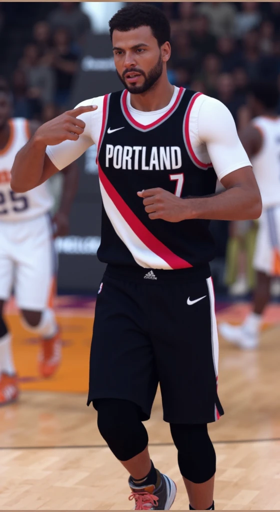 Basketball player, phoenix suns, Sleeve, short braids on the head, male, shipowner, face similar to Jayson Tatum, no tattoo , on the court,