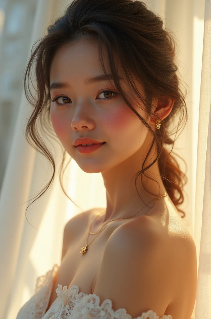 best qualtiy，tmasterpiece，Ultra-high resolution，（realisticlying：1.4），Close-up of white dress, whole body, gorgeous chinese models, Gorgeous young Korean woman, beautiful Korean women, yanjun cheng,  xintong chen, ruan jia beautiful!, Beautiful young Korean woman