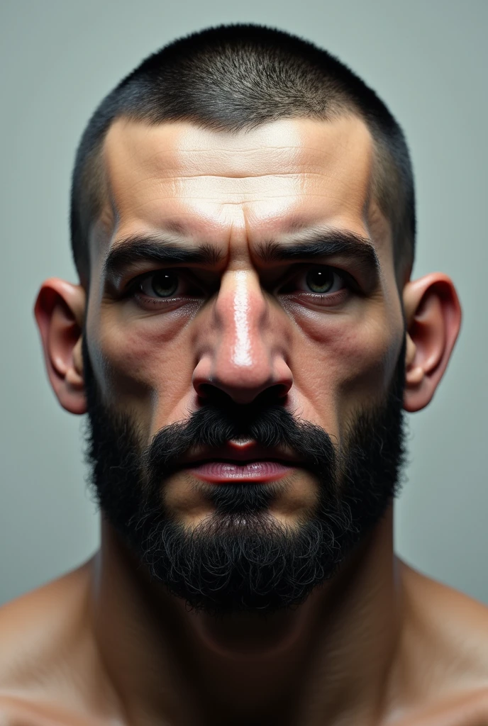 man, Dramatic lighting, oil painting style, detailed muscles, fuerte contraste, sombras intensas, high resolusion, Realistic depiction, mirada intensa, Robust features, claroscuro, Pinceladas magistrales, Powerful physique, pose sensual, Captivating expression