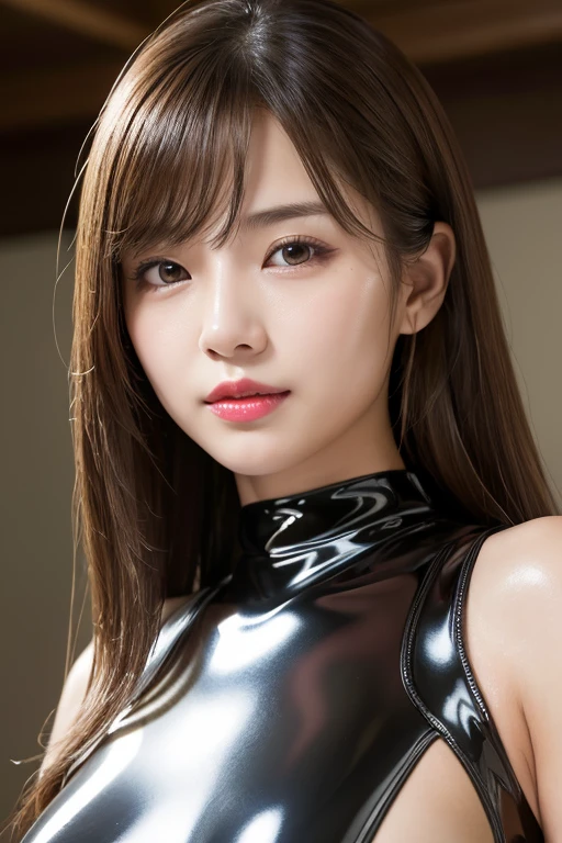 A slight smil,BDSM,Slave,rubber,Black corset,gargantilha,((top-quality、8K、​masterpiece:1.3))、Crisp focus:1.2、(layers-Cut、Colossal tits:1.2),Beautiful woman with perfect body shape:1.4、Slender Abs:1.2、a wet body:1.5、Highly detailed facial and skin texture、A detailed eye、二重まぶた,Longhaire、(No underhair)