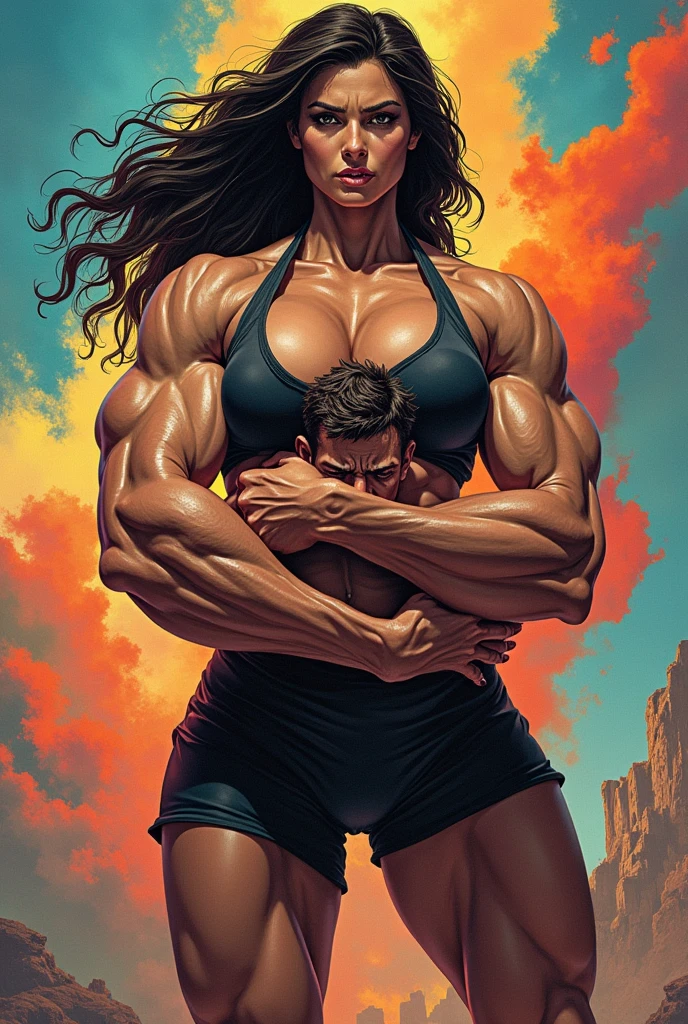femele,strong muscle,Biceps,Naked upper body