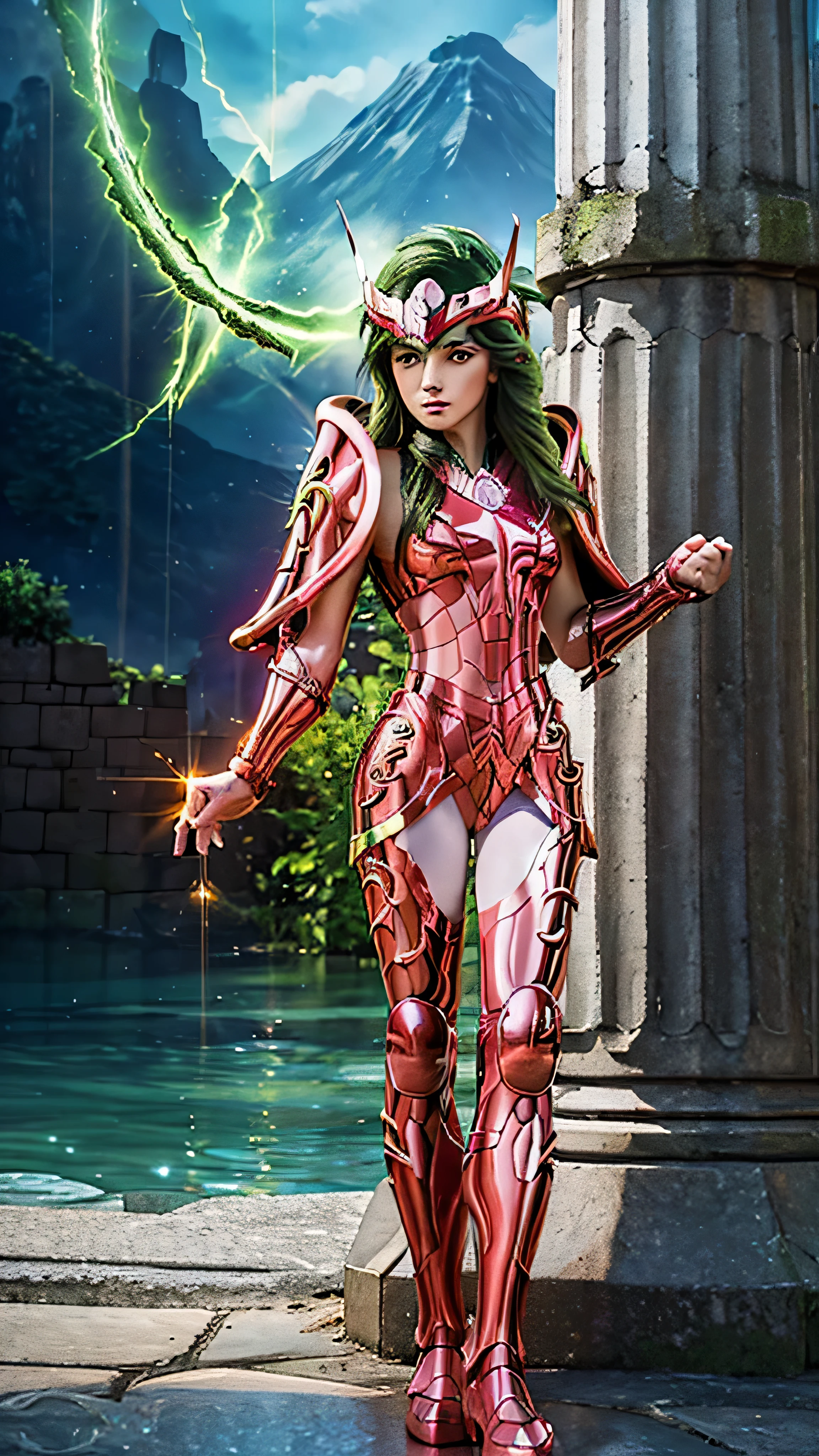 (((1woman)))  a hyper realistic ultra detailed photograph of a pretty japan woman full pose style photorealistic full pose style at agreek ruins background, dynamic pose, Shiny Armor, helmet, green hair, green eyes, detailed symmetric beautiful hazel eyes, detailed gorgeous face, 30-megapixel, 4k, Canon EOS 5D Mark IV DSLR, 85mm lens, sharp focus, intricately detailed, long exposure time, f/8, ISO 100, shutter speed 1/125, diffuse back lighting, award winning photograph, facing camera, looking into camera, monovisions, perfect contrast, High sharpness, facial symmetry, depth of field, ultra-detailed photography, raytraced, global illumination, TanvirTamim, smooth, ultra high definition, 8k, unreal engine 5, ultra sharp focus, award-winning photograph, trending on artstation, realistick 8k,,(((Cópia de Lavínia desprovida de roupa e perfeita de bunda )),  uniques high-quality image in 32K ,hyper realistic, with full body and perfect limbs , divine creation light