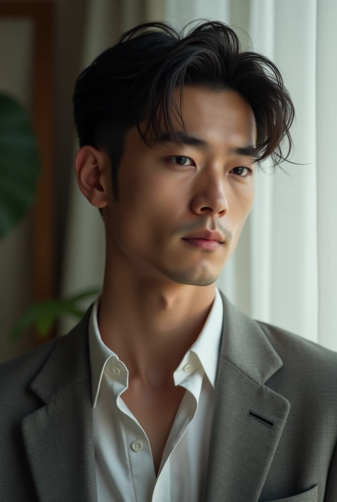 1male people, Raw photography, Portrait photos, a stylish suit,japanes,Shohei Otani, (high-detail skin:1.2), 8K UHD, Digital SLR, Soft lighting, hightquality, film grains, FujifilmXT3